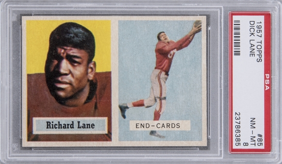 1957 Topps #85 Dick Lane Rookie Card – PSA NM-MT 8 